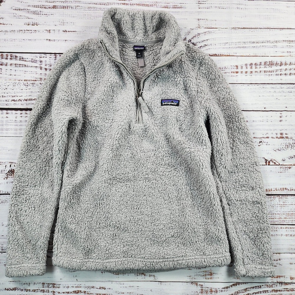 Patagonia Los Gatos Fleece Pullover Women's XS Salt Grey 1/4 Zip Sherpa 25235